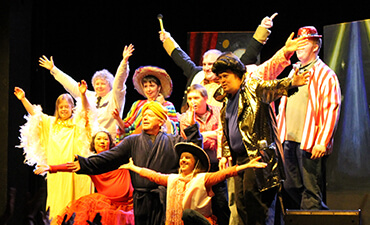 a group of people putting on a play